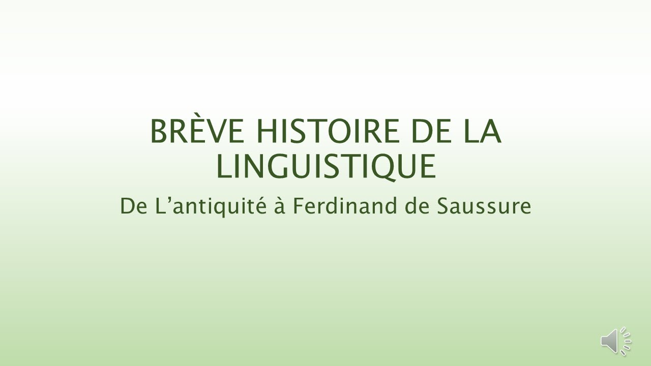 Fondements de la linguistique